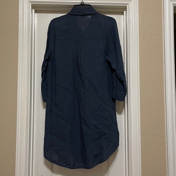 Lungo L'arno 100% Linen Dress Shift Navy - Picture 6 of 9